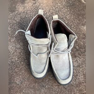 Born Women's Lace Up Suede Lug Boots - Cream Sz 8M